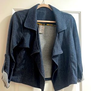 Anthropology brand cotton blue blazer/ cropped bomber